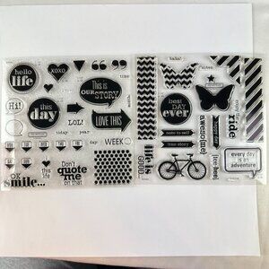 My Acrylix Clear Stamps D1533A & D1533B Sentiments & Icons